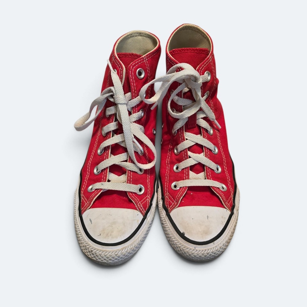 Converse Chuck Taylor All Star High Top Red Canvas Sneakers Mens 6/ Womens 8